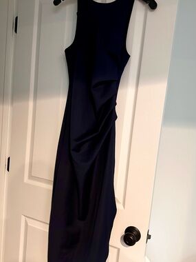 VENUS Navy Sleeveless Ruched Maxi Dress